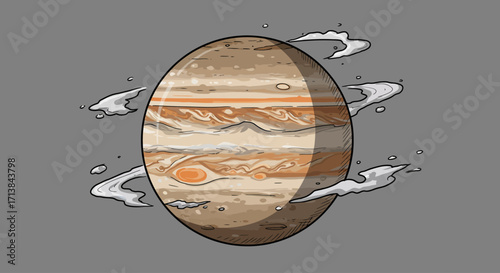 Jupiter's Whimsical Atmosphere A Cosmic Illustration