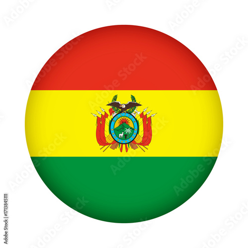 Free Download Bolivia flag round. 3d illustration round button flag of Bolivia transparation png - GFXLoad