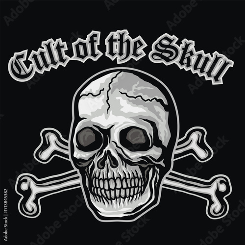 gothic sign with skull, grunge vintage design t shirts