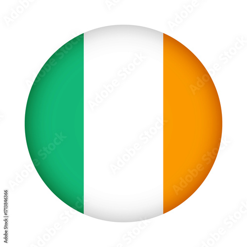 Free Download Ireland flag round. 3d illustration round button flag of Ireland transparation png - GFXLoad