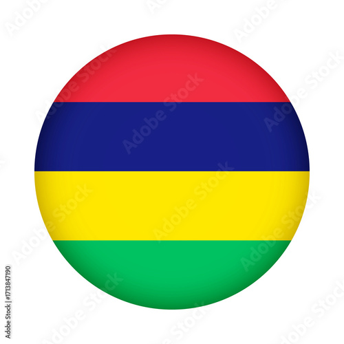 Free Download Mauritius flag round. 3d illustration round button flag of Mauritius transparation png - GFXLoad