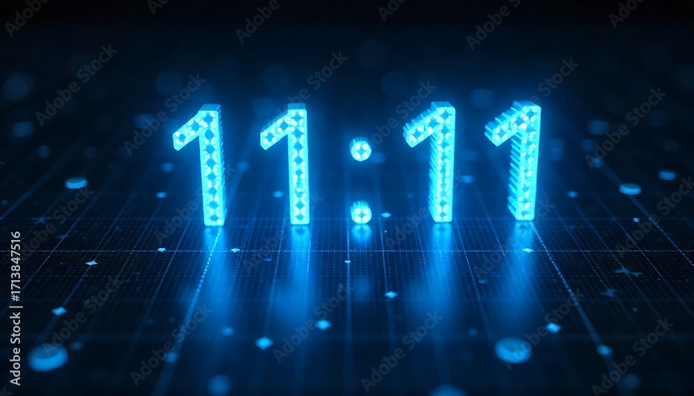 Fototapeta premium 11.11 bold 3D text, Singles Day sale concept, double eleven shopping festival, modern red blue numbers, online shopping promotion, digital event date, vector illustration, created with generative ai