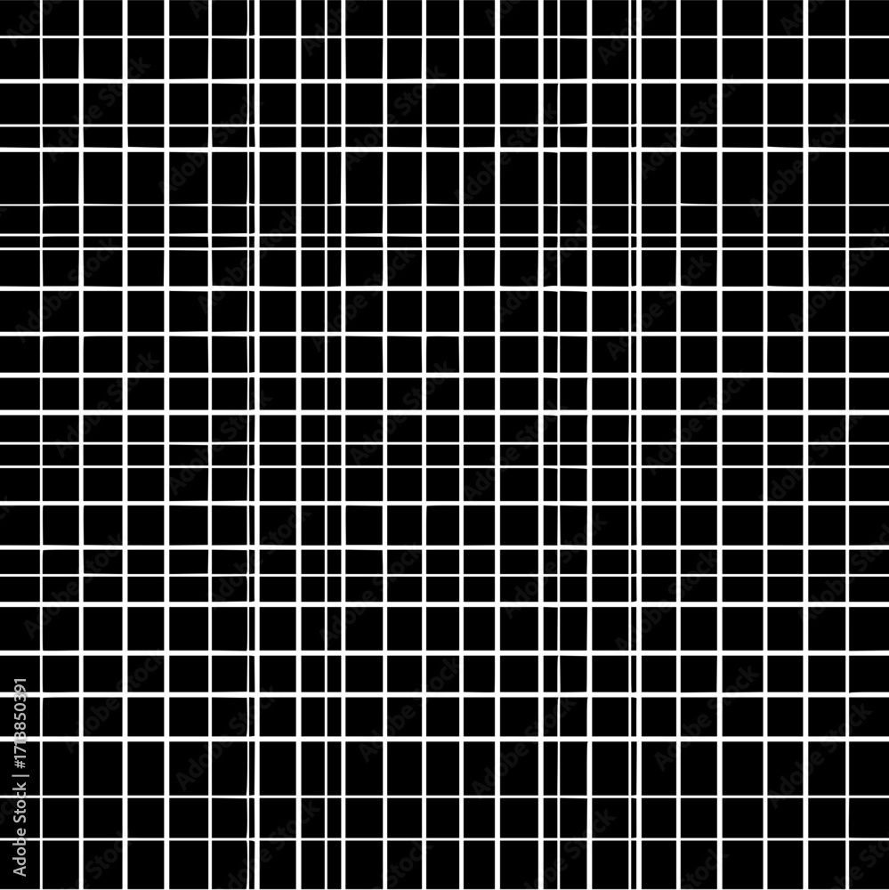 Fototapeta premium Abstract black background with white grid pattern creating a visually complex and geometric arrangement design