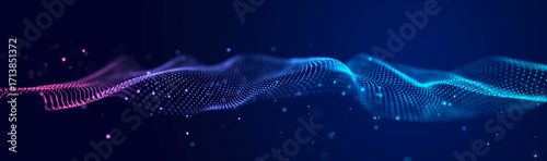 Abstract wave of musical sounds. Smooth information transfer. 3D rendering.
