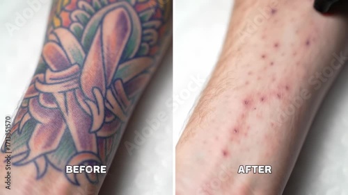 Tattoo removal before and after