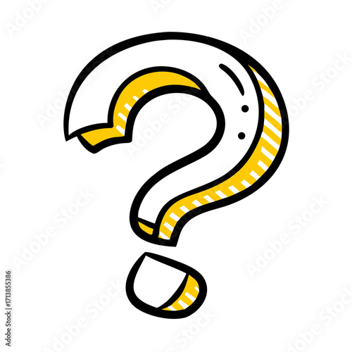 Minimalist outline vector icon of a question mark, isolated on a transparent background