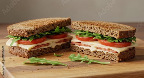 Freshly Made Sandwiches with Tomato and Cheese