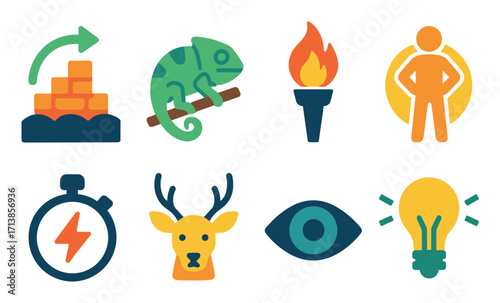 Colorful Survival Icons Grid