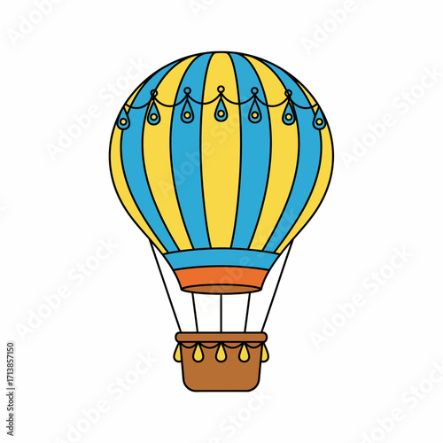 colorful hot air balloon illustration.