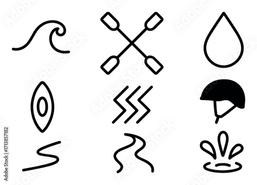 Kayak Rafting Icons