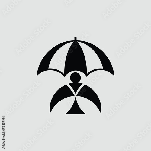 Umbrella protection logo design concept for weather protection services and insurance company branding needs | editable eps
