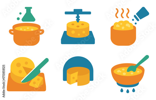 Cheesemaking Icon Set