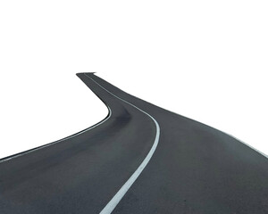 A winding two-lane asphalt road stretching into the distance