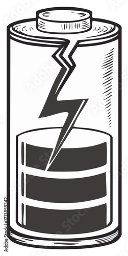 Illustration of a battery and lightning bolt, indicating energy and power.