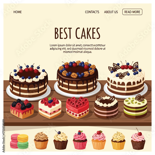Delicious Cakes and Pastries Bakery Confectionery Dessert Images