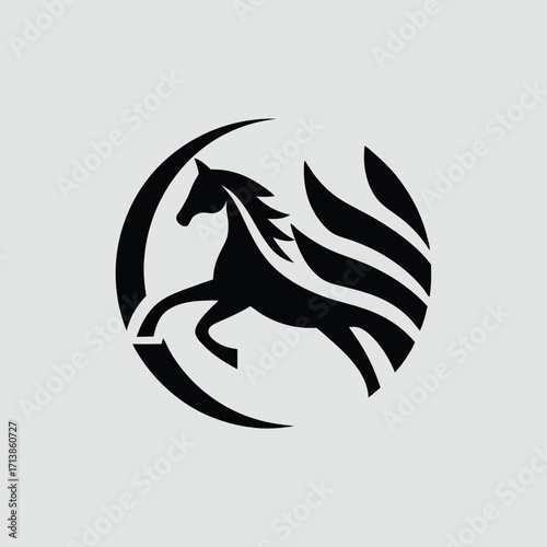 Horse logo design black stallion equestrian animal racing horse head silhouette running horse symbol graphic 100 | editable eps