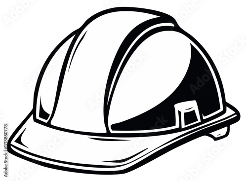 Construction helmet vector illustration for safety and protection