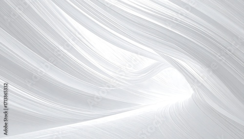 Fototapeta Naklejka Na Ścianę i Meble -  Abstract white flowing lines creating a tunnel effect