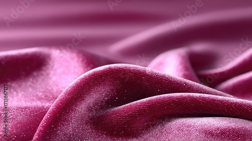 Burgundy Velvet Fabric with Soft Texture and Subtle Glitter Close Up
