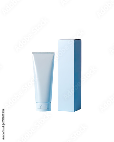 Light-blue cosmetic tube and box