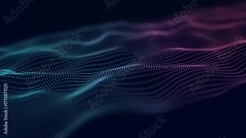 Abstract wave of musical sounds. Smooth information transfer. 3D rendering.