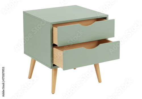 Isolated End Table with Drawers - Modern Nightstand or Bedside Table for Bedroom Furniture