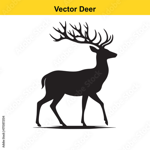 Deer Silhouette – Minimalist Wildlife Vector Art