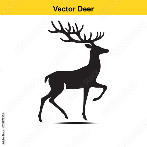Deer Silhouette – Minimalist Wildlife Vector Art