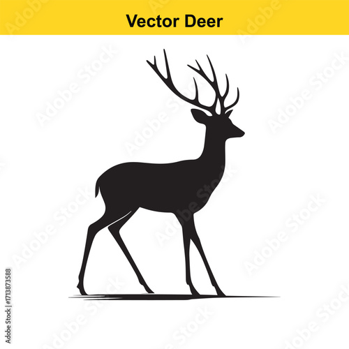 Deer Silhouette – Minimalist Wildlife Vector Art