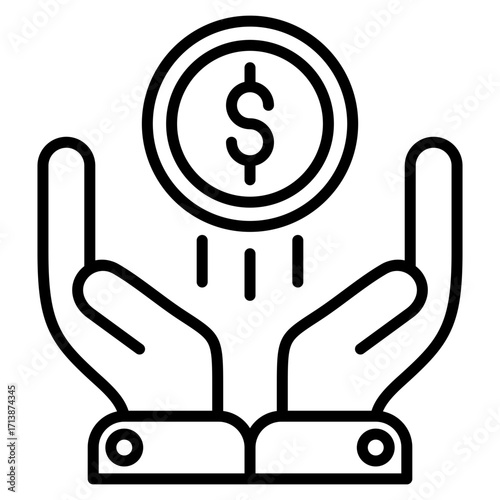 Capital line icon