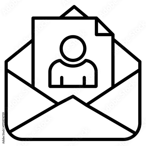 Cover Letter line icon