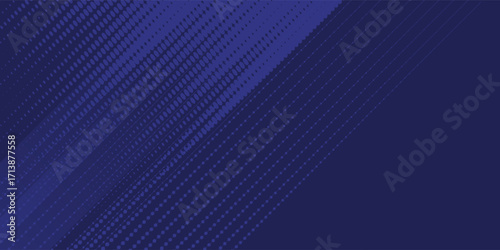 Bright navy blue dynamic abstract vector background with diagonal lines. Trendy classic color of 2020. 3d cover of business presentation banner for sale event