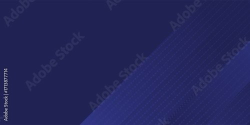 Bright navy blue dynamic abstract vector background with diagonal lines. Trendy classic color of 2020. 3d cover of business presentation banner for sale event