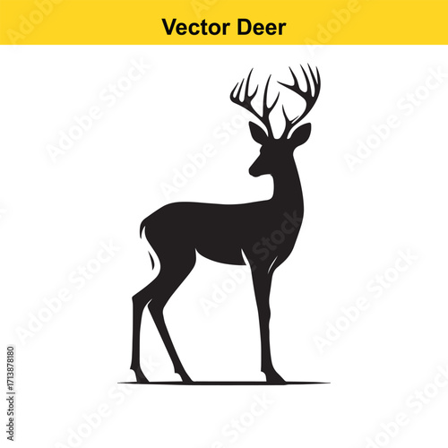 Deer Silhouette – Minimalist Wildlife Vector Art