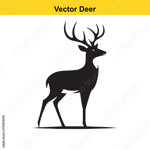 Deer Silhouette – Minimalist Wildlife Vector Art