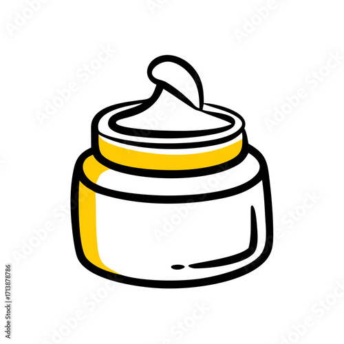 Cosmetic Jar With Lid Skincare Product Icon For Web And Graphic Design