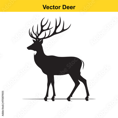 Deer Silhouette – Minimalist Wildlife Vector Art