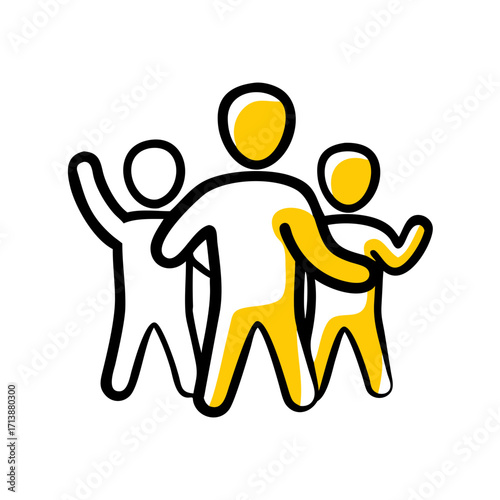 Group Support People Standing Together Icon For Web And Graphic Design