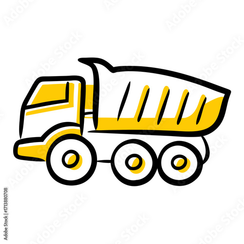 Heavy Mining Dump Truck Icon For Web And Graphic Design