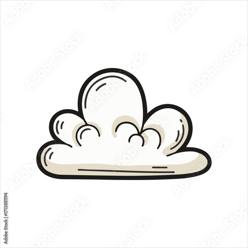 Simple, hand-drawn illustration of a cumulus cloud.
