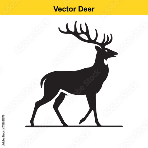 Deer Silhouette – Minimalist Wildlife Vector Art