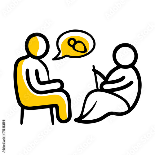 Medical Psychiatrist Consultation Session Icon For Web And Graphic Design