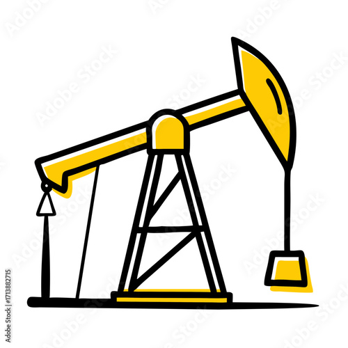Oil Pump Jack Energy Extraction Icon For Web And Graphic Design