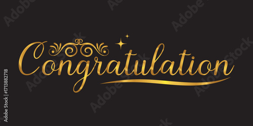 Congratulations calligraphy script typography vector illustration on white background. congratulations text typography vector. Eps 10.