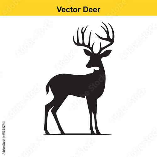 Deer Silhouette – Minimalist Wildlife Vector Art