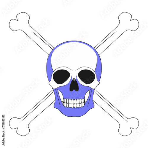 Skull and crossbones pirate symbol design