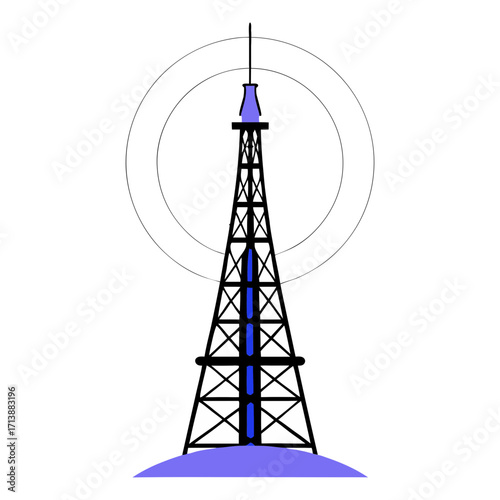 Illustration of a tall radio transmission tower