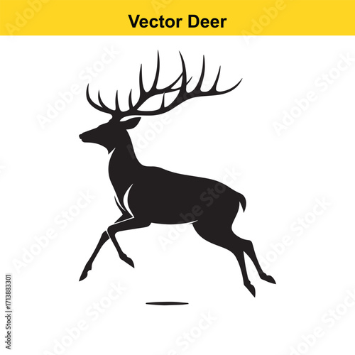 Deer Silhouette – Minimalist Wildlife Vector Art