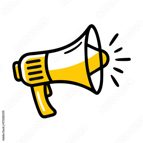 Public Relations Document With Megaphone Icon For Web And Graphic Design