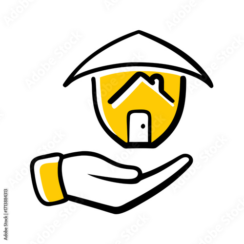 Real Estate Home Insurance Protection Symbol Icon For Web And Graphic Design